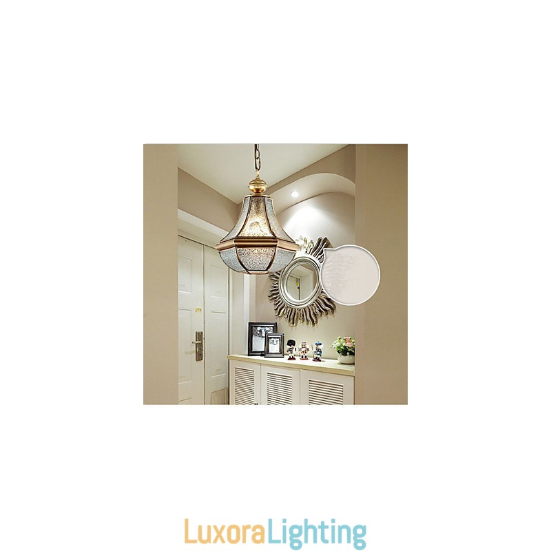 Designer Touch Decorative American Country Small Pendant all Copper Single Glass