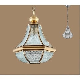 Designer Touch Decorative American Country Small Pendant all Copper Single Glass