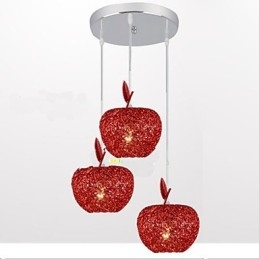 Designer Touch Decorative Woven Aluminum Chandelier With Three Head Lamp Apple A