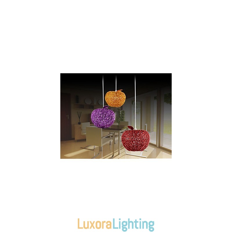 Designer Touch Decorative Woven Aluminum Chandelier With Three Head Lamp Apple A