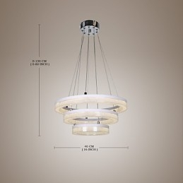 Designer Touch Decorative Crystal Pendant Light Modern Lamp Three Rings