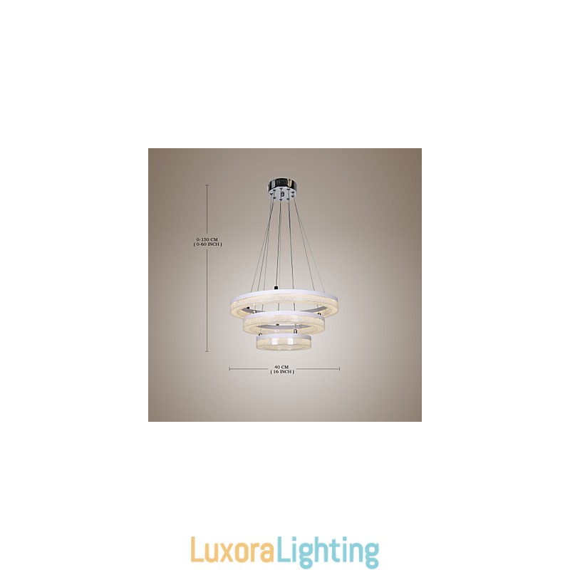 Designer Touch Decorative Crystal Pendant Light Modern Lamp Three Rings