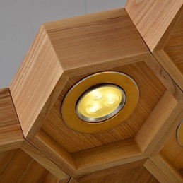 Designer Touch Decorative Art Individuality Chandelier Simple Honeycomb Wood Lamps