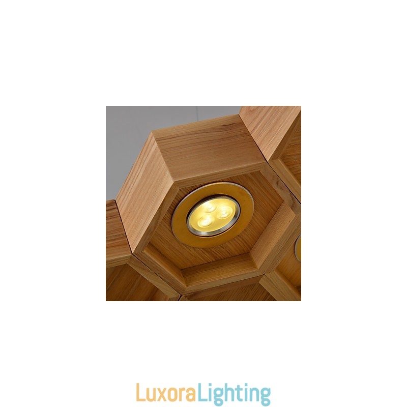 Designer Touch Decorative Art Individuality Chandelier Simple Honeycomb Wood Lamps