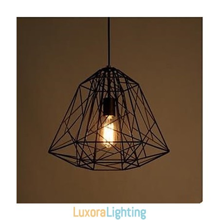 Designer Touch Decorative Retro Little Sitting Wrought Iron Diamond Pendant Lamp