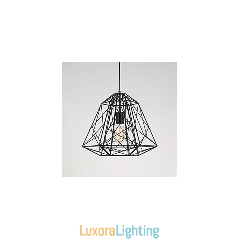 Designer Touch Decorative Retro Little Sitting Wrought Iron Diamond Pendant Lamp